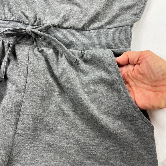 Bebe One Piece Soft Jersey Knit Romper Ombré Crystal Logo Gray Pull On Size M - Picture 8 of 11